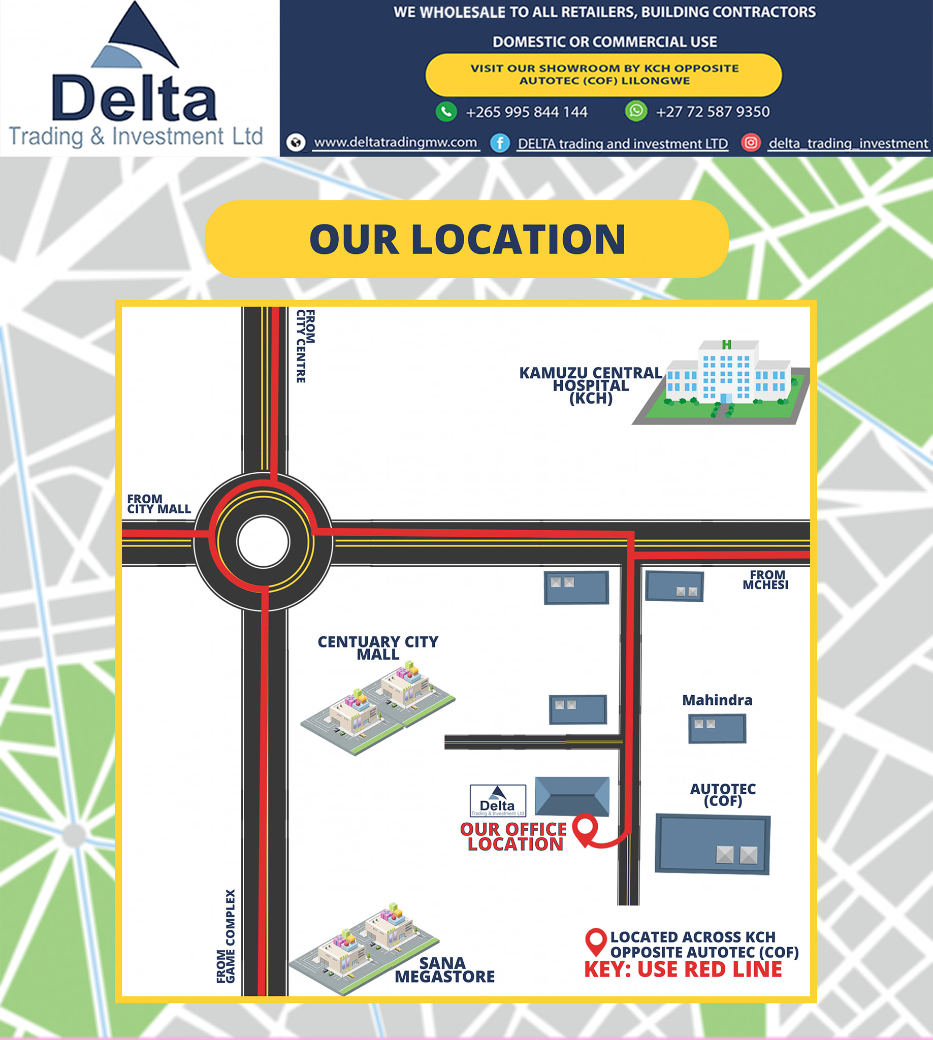 Map showing our location